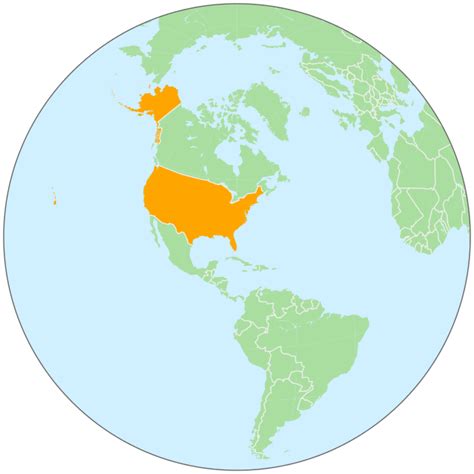 United States On Globe Geographycountrymapsglobal