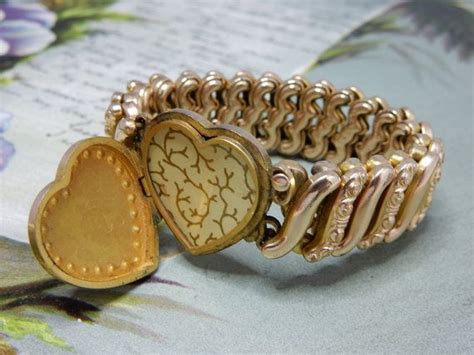 Gold Filled Sweetheart Expansion Bracelet W Heart Locket Etsy