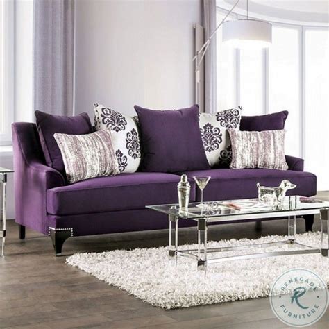 Sisseton Purple Sofa From Furniture Of America Coleman Furniture