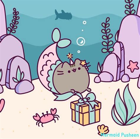 Mermaid Pusheen Pusheen Cat Mermaid Pusheen Cute Cute Cartoon Drawings