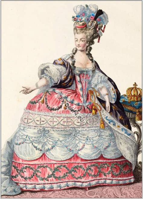 Queen Of France Marie Antoinette In Court Dress