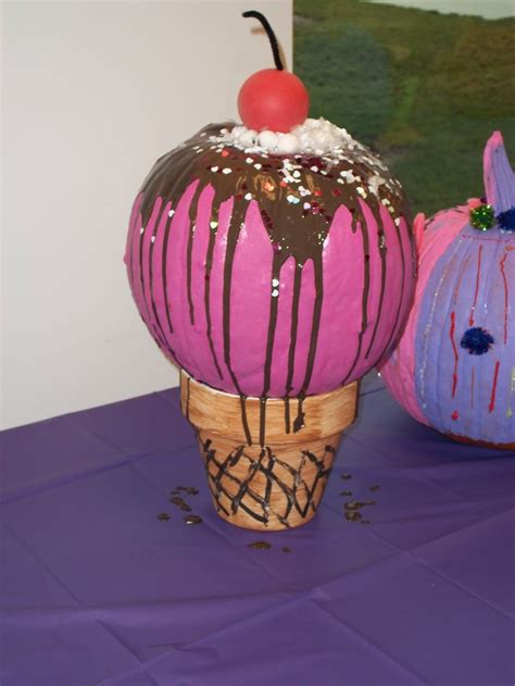 Pumpkin Decorating It S An Ice Cream Cone The Cone Is A Flower Pot