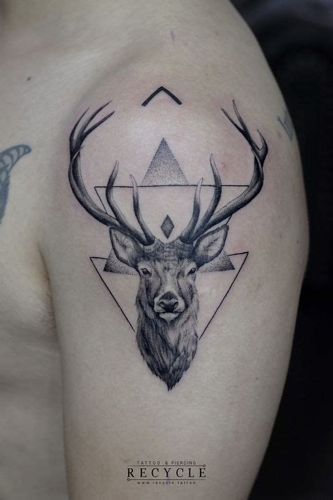 8 Best Geometric Tattoo Deer Images In 2020 Stag Tattoo Sleeve