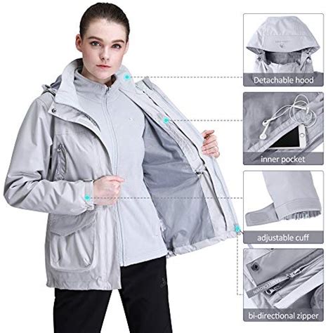 camel crown womens waterproof ski jacket 3 in 1 windbreaker winter coat fleece inner for rain