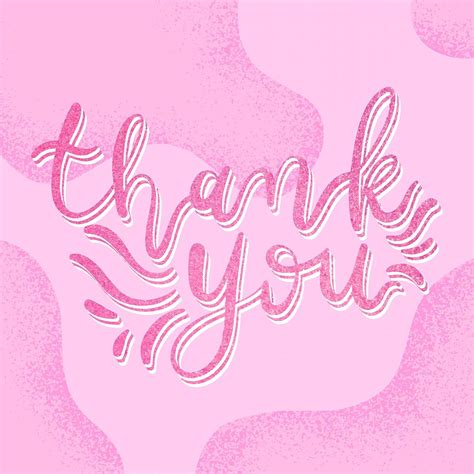 Pink Thank You Calligraphy Word Glitter Typography Free Image By