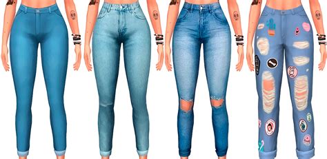 Puresims Cuffed Jeans Sims 4 Cc Women Clothes Sims Sims 4 Sims 4
