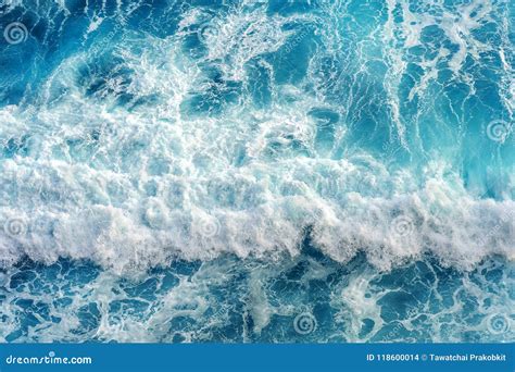 Aerial View Of The Ocean Wave Stock Photo Image Of Foam Breaking