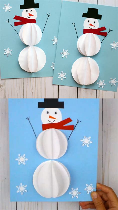 3d Paper Snowman Craft For Kids Free Template Artofit