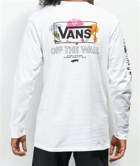 Vans Pressed Floral White Long Sleeve T Shirt