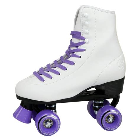 C7skates Soft Faux Leather Quad Roller Skates Purple Womens 7