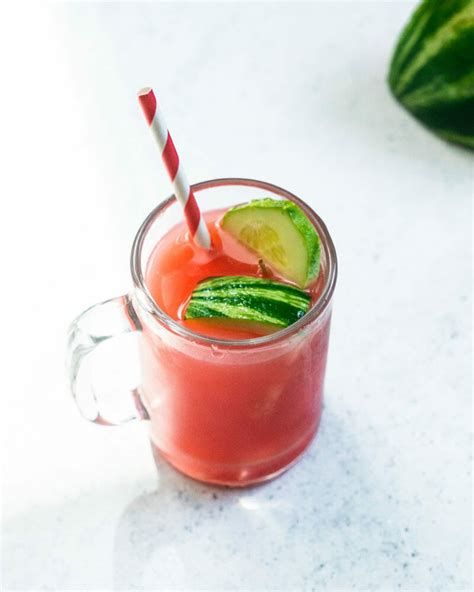 Watermelon Cucumber Juice Made In A Blender A Couple Cooks