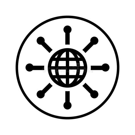 Global Network International Distribution Network Icon Black Vector