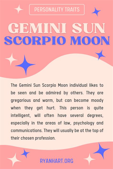 Gemini Sun Scorpio Moon Personality Traits Ryan Hart