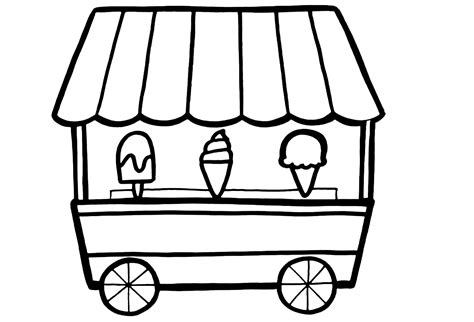 Para Colorear Helado para niños Imprimir Gratis