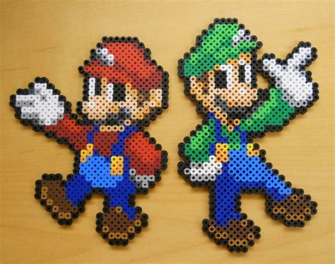 Mario And Luigi Superstar Saga Bead Sprites Perler Bead Mario Bead