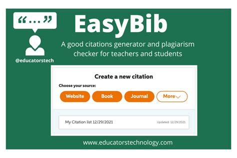 Easybib Apa And Mla Citations Generator Educators Technology