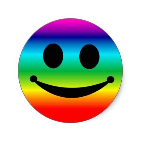 Rainbow Smiley Stickers Happy Smiley Face Funny Emoji Faces Smiley