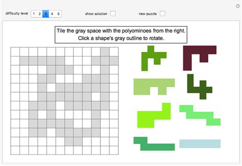 Tiling Polyominoes Game Wolfram Demonstrations Project