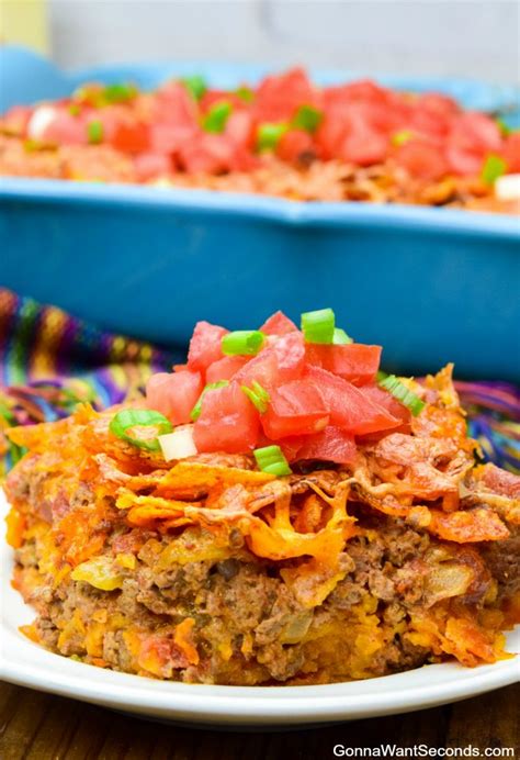 Spread half the crushed chips into the bottom of the prepared baking dish. Easy Dorito Casserole Recipe - Gonna Want Seconds