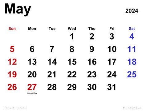 Memorial Day 2024 Calendar