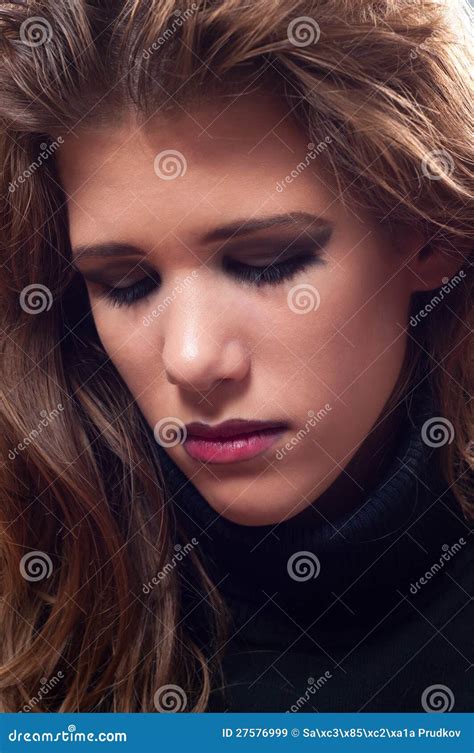 Portrait Of Beautiful Sad Teenage Girl Stock Image Image Of Beauty