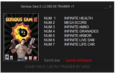 Serious Sam Pc G Me Trainers Download Black View Trainers