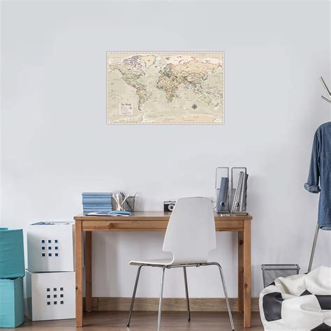 Buy Antique Style Laminated World Map 18 X 29 Wall Chart Map Of