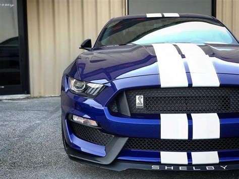 Ford Mustang Shelby Gt350 Painted In Deep Impact Blue W White Racing