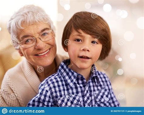 Christmas With The Grandson Portrait Of A Senior Woman And Her