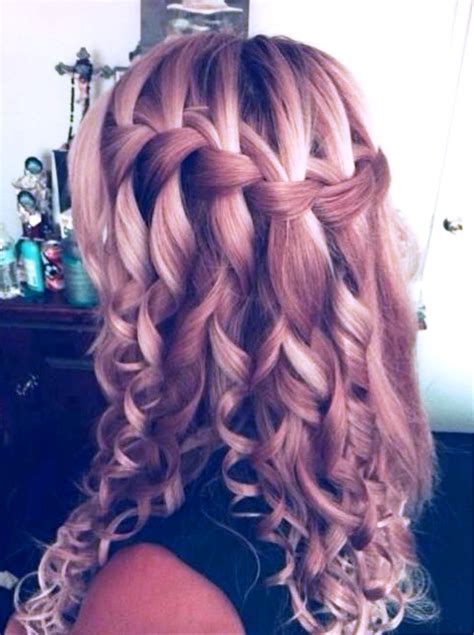 Pictures Of Waterfall Braid For Long Curly Hair