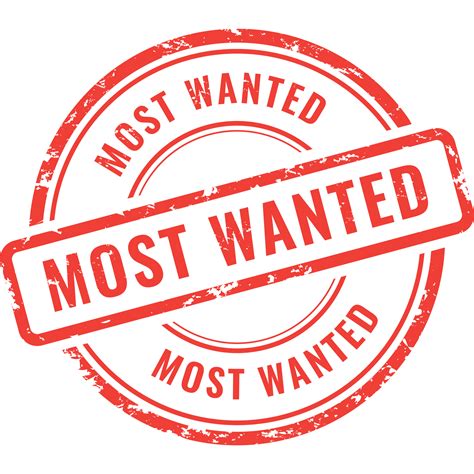 Most Wanted Rubber Stamp 21432997 Png