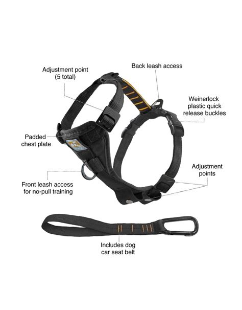 Kurgo Tru Fit Dog Harness No Pull Dog Walking Seat Belt Attachment