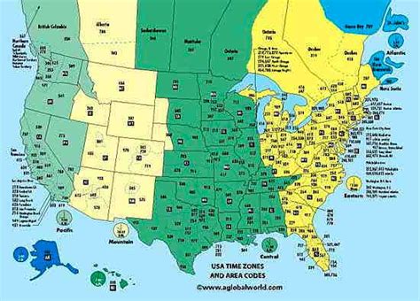 International Area Code Map For The Us And Canada
