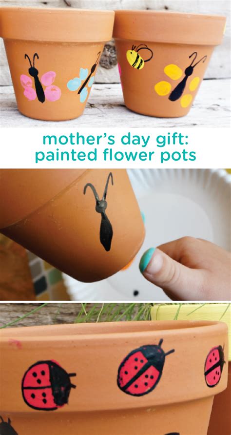 Thumbprint Art For Kids Painted Flower Pots Craft Easy