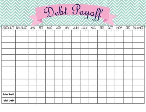 Debt Payoff Tracker Template Budget Printable Digital Etsy Credit