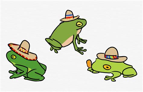 3 Frogs Wearing A Sombrero Rdoodles