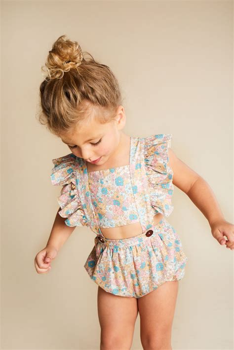 Playsuit Blue Baby Clothes Kids Outfits Cute Little Girls Outfits