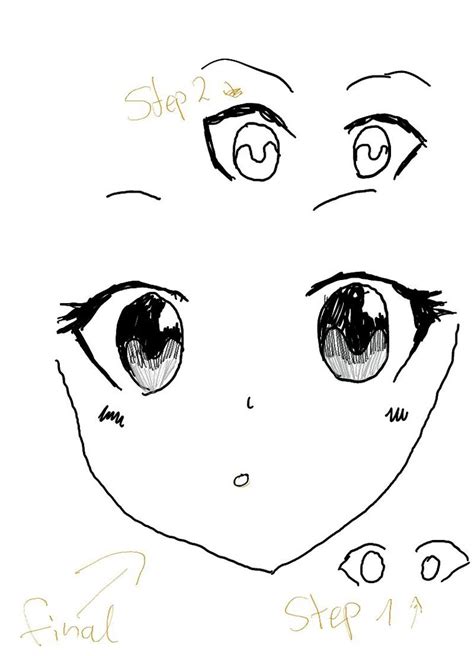 How To Draw Cute Anime Eyes Step By Step Anime Eyes Step Drawings Draw Easy Beginners Manga