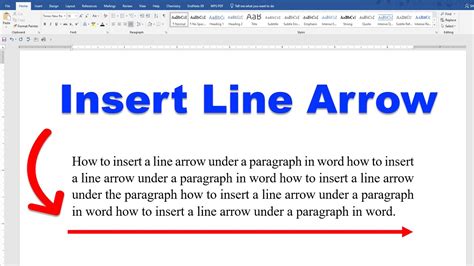 How To Insert A Line Arrow Under A Paragraph In Word Youtube