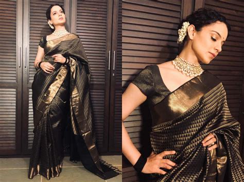 photos kangana ranaut looks extremely gorgeous in this saree ted to her superstar rekha ji
