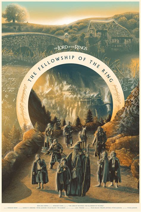 The Fellowship Of The Ring Movie Poster With An Image Of People Walking