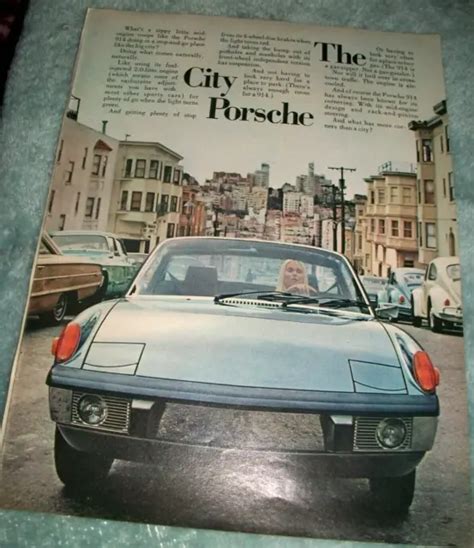 1973 Porsche 914 Mid Sized Magazine Original Color Car Ad The City