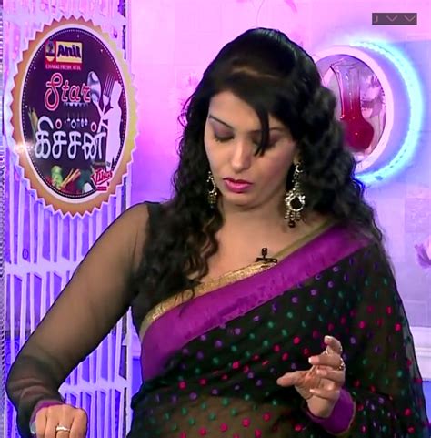 Vandhana Tamil Tv Actress Transparent Saree Hot Indian