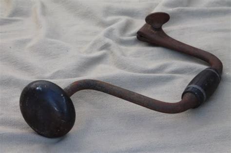 Antique John S Fray Bit Brace Drill W Rosewood Handle Late 1800s Vintage Hand Tool