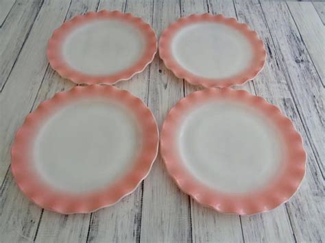 Hazel Atlas Plates Pink Crinoline Ruffle Ripple Dinner Plate Etsy