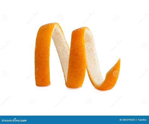 Orange Peel Spiral Of Orange Rind Isolated Stock Photo Image Of