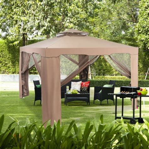 Gymax 10x 10 Canopy Gazebo Tent Shelter Wmosquito Netting Outdoor