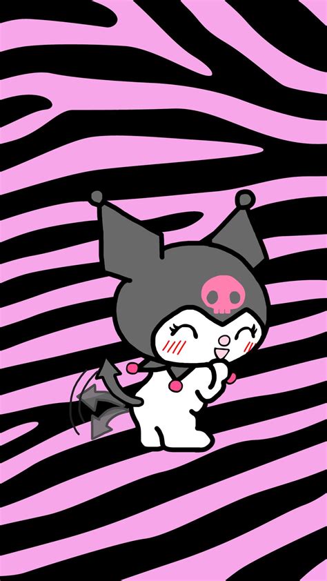 Black Background Kuromi Kuromi Hello Kitty Wallpaper Kitty