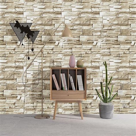 murstein mønster vinyl selvklebende-3d tapet for soverom / stue | Fruugo NO