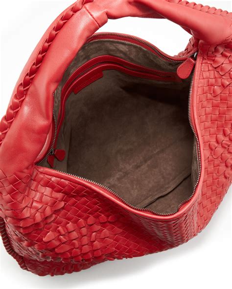Lyst Bottega Veneta Maxi Veneta Ruffle Hobo Bag In Red